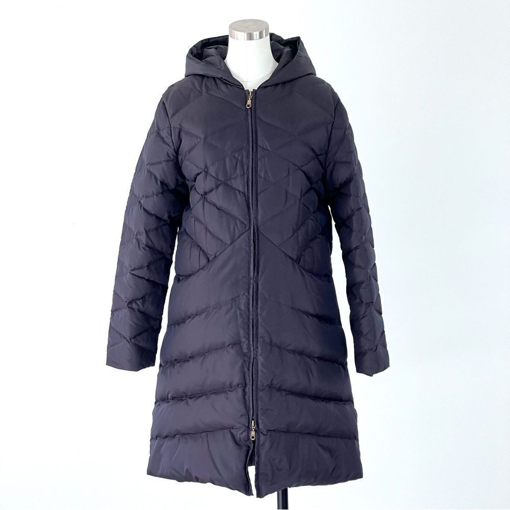 Larry Levine Quilted Puffer Down Long Coat Hooded Jacket
